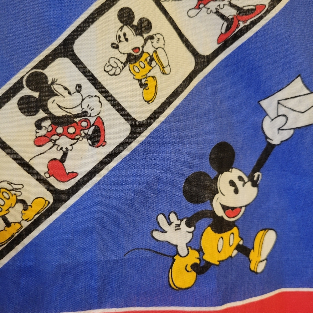 Walt Disney Co. Mickey Mouse Minnie Mouse Bandana 1980s Made in USA Unisex - Picture 9 of 16